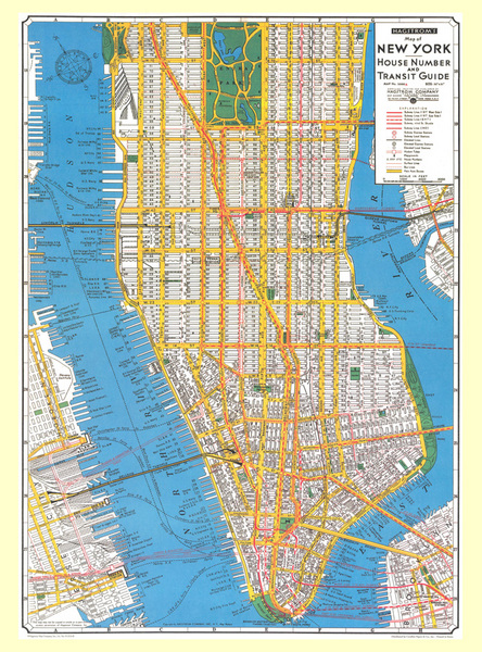 NYC - Map of New York, 1900's  mini print 6" X 8" $2.00